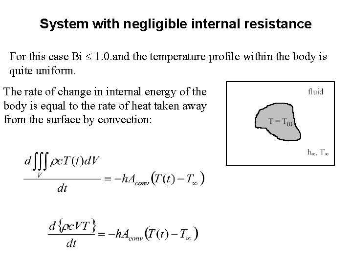 System with negligible internal resistance For this case Bi 1. 0. and the temperature