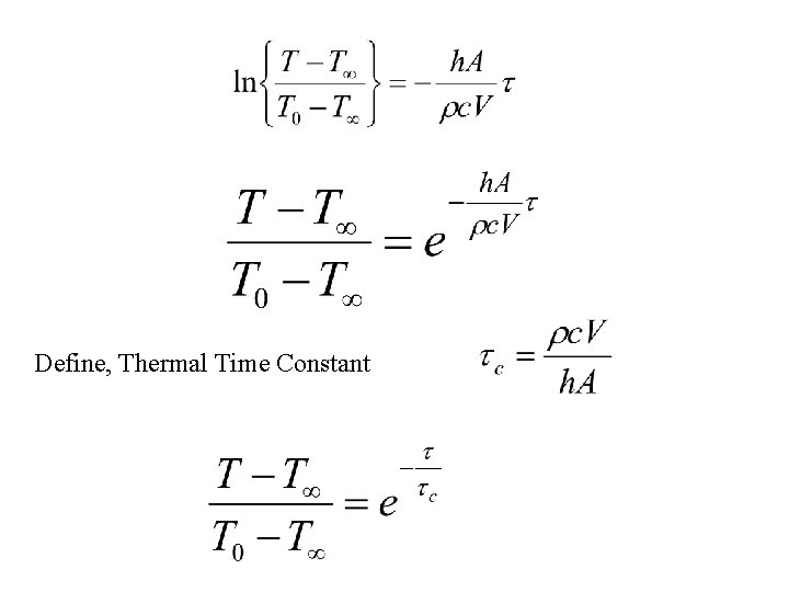 Define, Thermal Time Constant 