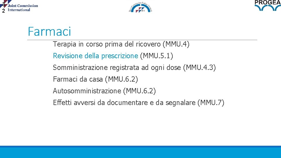 3 2 Farmaci Terapia in corso prima del ricovero (MMU. 4) Revisione della prescrizione