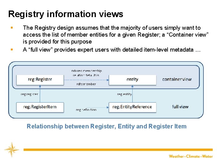 Registry information views § § The Registry design assumes that the majority of users