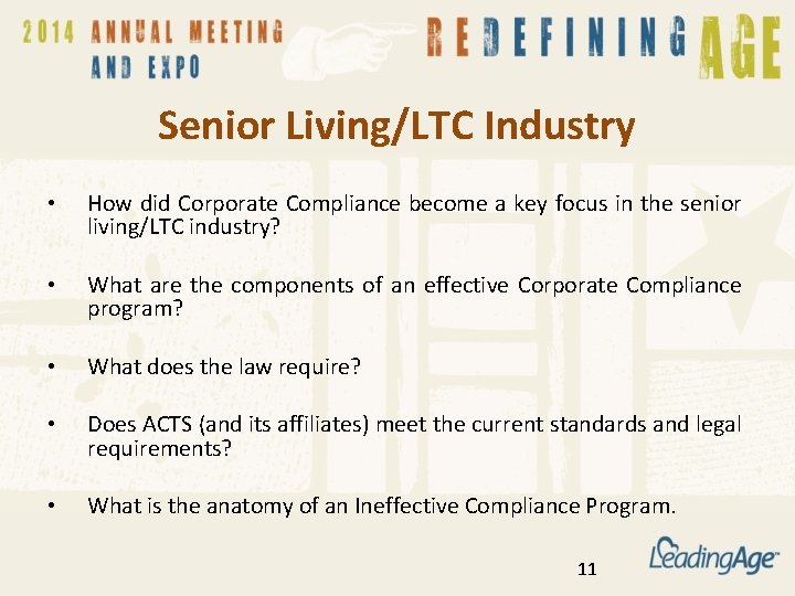 Senior Living/LTC Industry • How did Corporate Compliance become a key focus in the