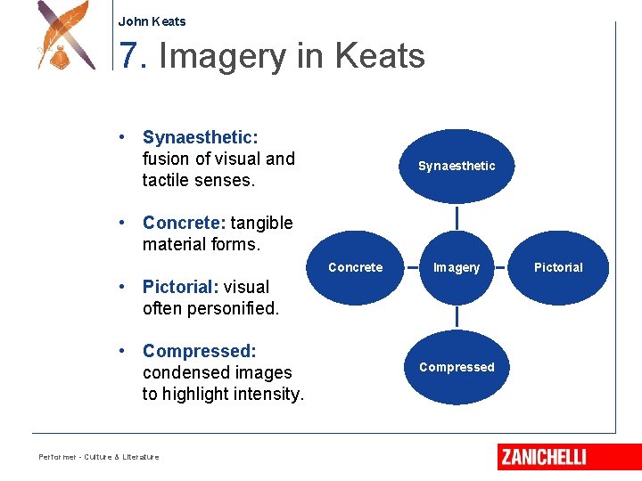 John Keats 7. Imagery in Keats • Synaesthetic: fusion of visual and tactile senses.