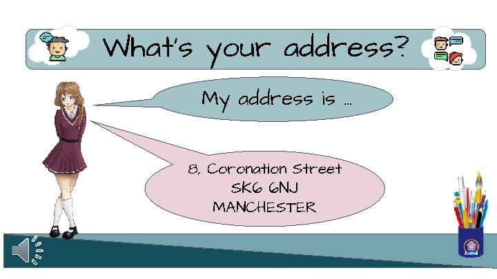 What’s your address? My address is. . . 8, Coronation Street SK 6 6