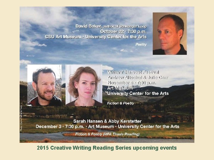 2015 Creative Writing Reading Series upcoming events 