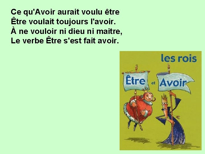 Ce qu'Avoir aurait voulu être Être voulait toujours l'avoir. À ne vouloir ni dieu