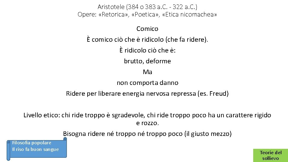 Aristotele (384 o 383 a. C. - 322 a. C. ) Opere: «Retorica» ,