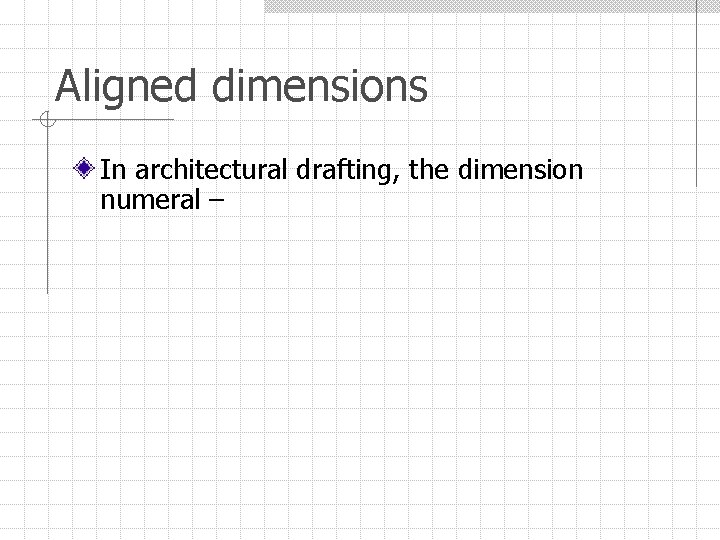 Aligned dimensions In architectural drafting, the dimension numeral – 