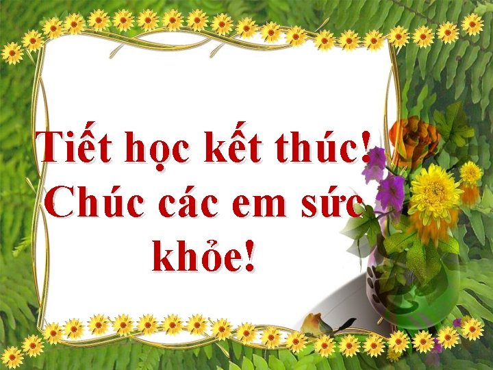 Tiết học kết thúc! Chúc các em sức khỏe! 