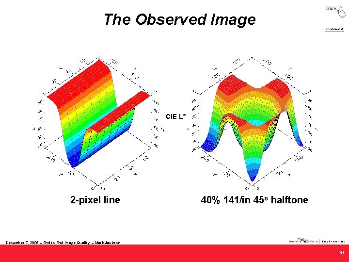 The Observed Image CIE L* 2 -pixel line 40% 141/in 45 o halftone December