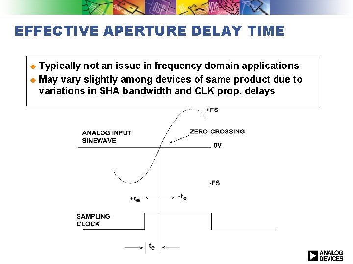 EFFECTIVE APERTURE DELAY TIME u Typically not an issue in frequency domain applications u