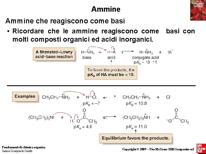 Ammine che reagiscono come basi • Ricordare che le ammine reagiscono come basi con