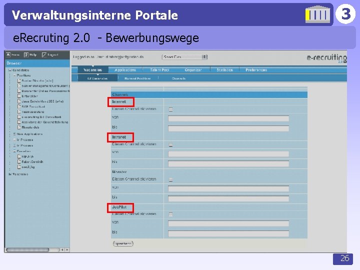 Verwaltungsinterne Portale 3 e. Recruting 2. 0 - Bewerbungswege 26 