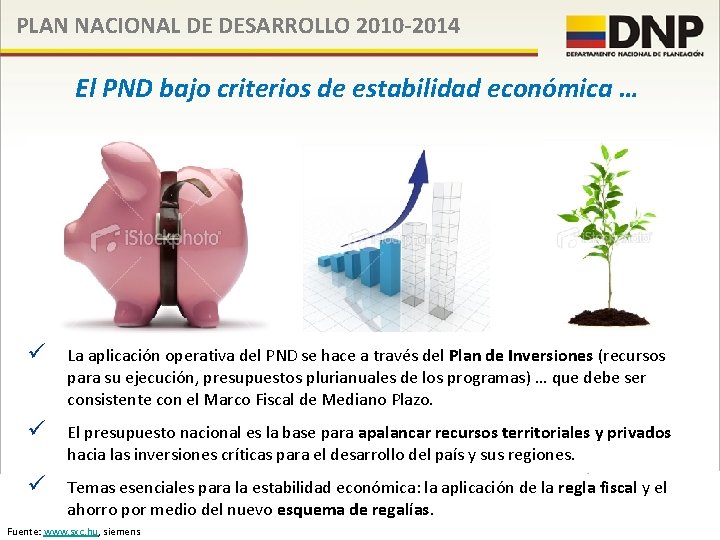 PLAN NACIONAL DE DESARROLLO 2010 -2014 El PND bajo criterios de estabilidad económica …