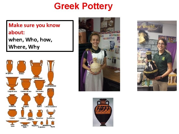 Greek Pottery Make sure you know about: when, Who, how, Where, Why 
