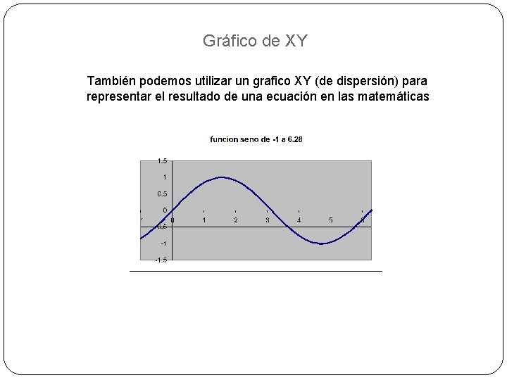 Gráfico de XY También podemos utilizar un grafico XY (de dispersión) para representar el