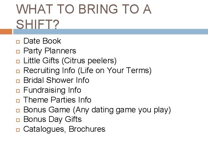 WHAT TO BRING TO A SHIFT? Date Book Party Planners Little Gifts (Citrus peelers)