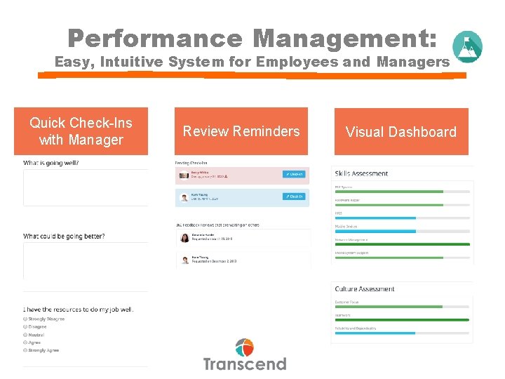 Performance Management: Easy, Intuitive System for Employees and Managers Quick Check-Ins with Manager Review