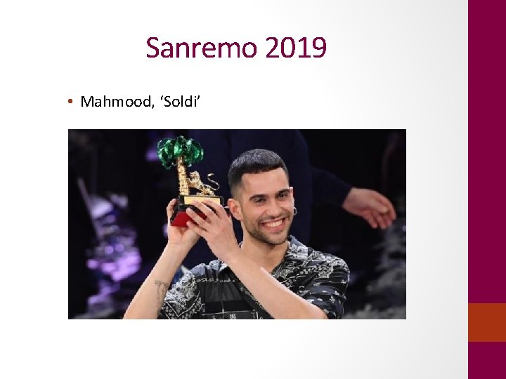 Sanremo 2019 • Mahmood, ‘Soldi’ 