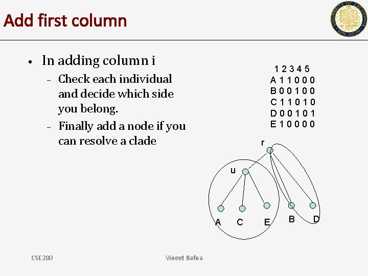 Add first column • In adding column i – – 12345 A 11000 B