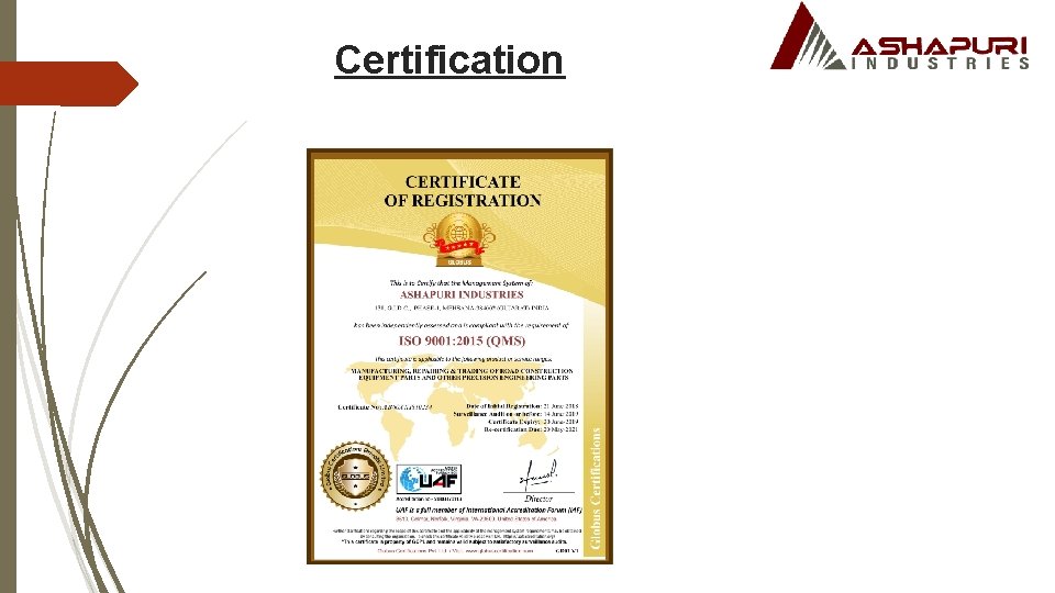 Certification 