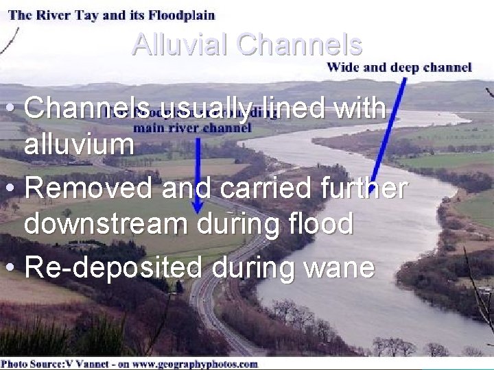 Alluvial Channels • Channels usually lined with alluvium • Removed and carried further downstream