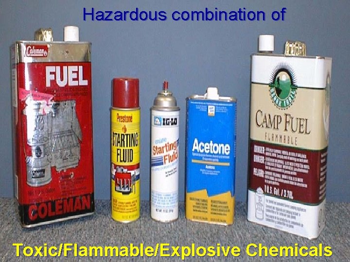 Hazardous combination of Toxic/Flammable/Explosive Chemicals 