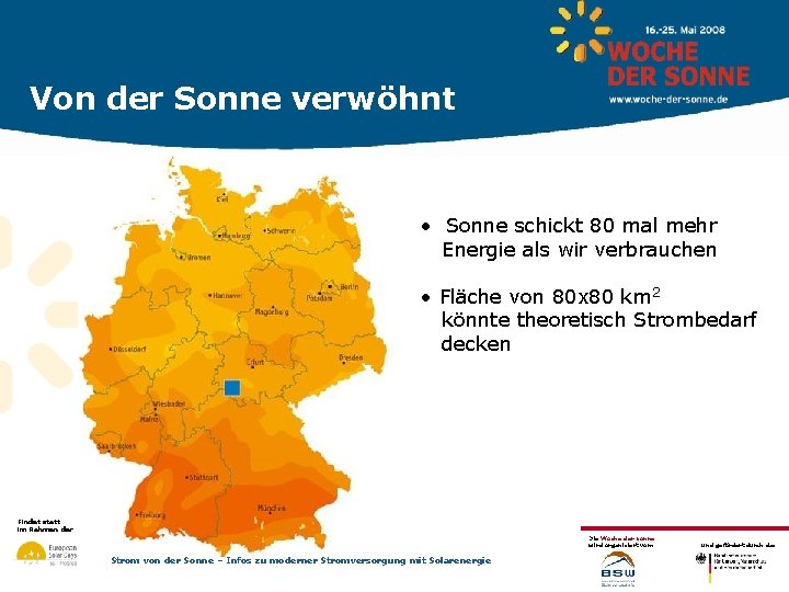 Von der Sonne verwöhnt • Sonne schickt 80 mal mehr Energie als wir verbrauchen