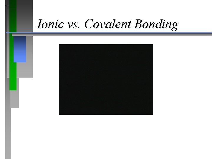 Ionic vs. Covalent Bonding 