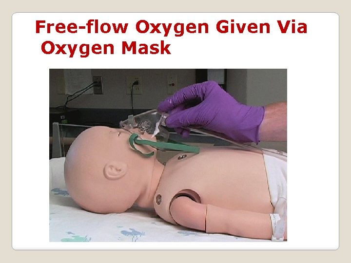 Free-flow Oxygen Given Via Oxygen Mask 