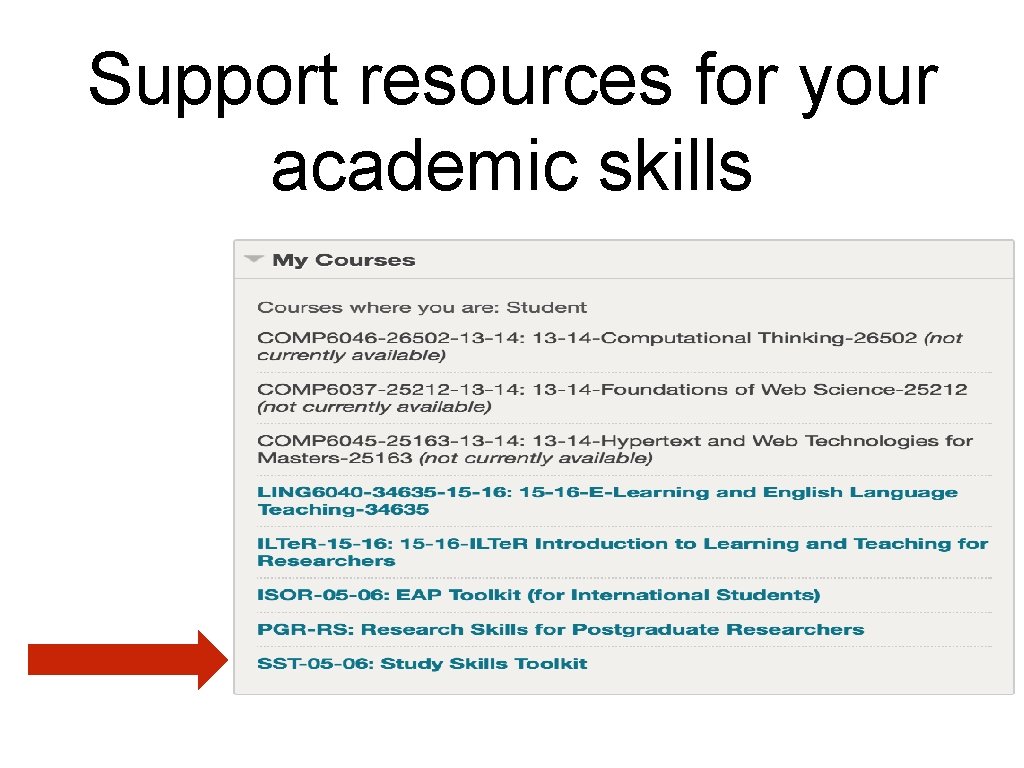 Support resources for your academic skills 