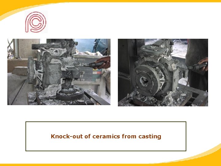 Knock-out of ceramics from casting 
