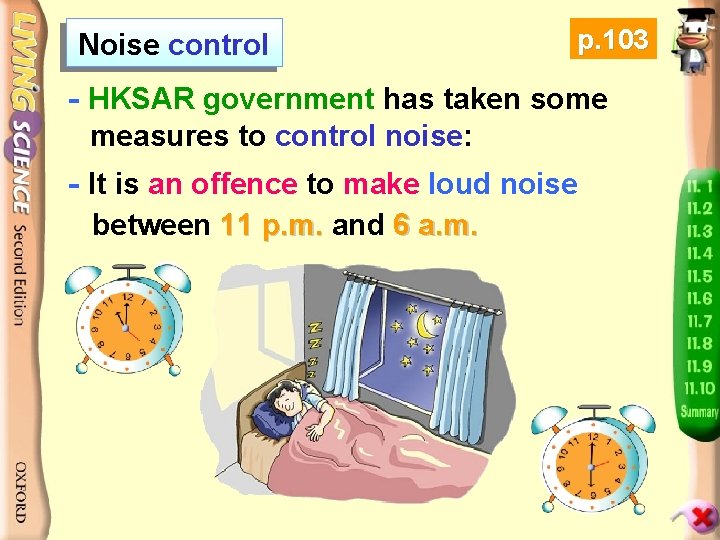 Noise control p. 103 - HKSAR government has taken some measures to control noise: