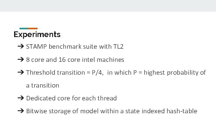 Experiments ➔ STAMP benchmark suite with TL 2 ➔ 8 core and 16 core