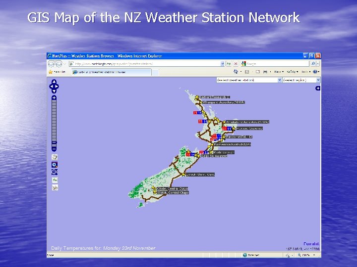 GIS Map of the NZ Weather Station Network 
