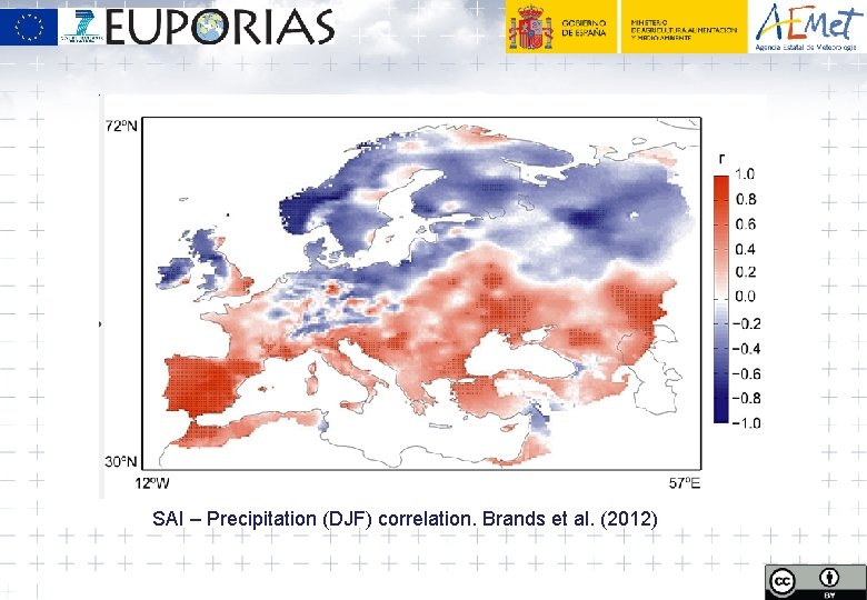 SAI – Precipitation (DJF) correlation. Brands et al. (2012) 