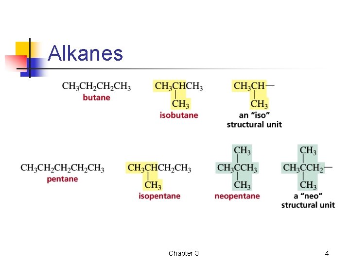 Alkanes Chapter 3 4 