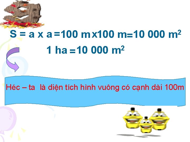 S = a x a =100 m x 100 m=10 000 m 2 1