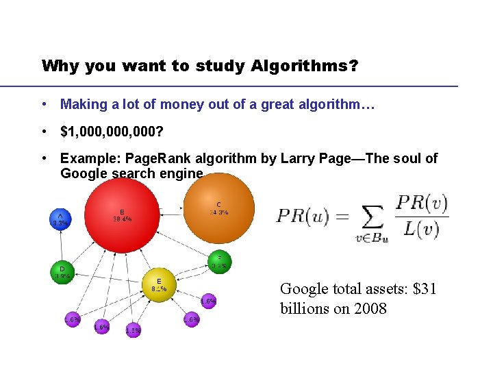 Why you want to study Algorithms? • Making a lot of money out of