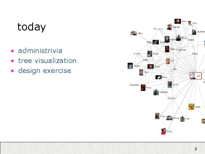 today • administrivia • tree visualization • design exercise 2 