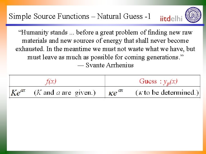 Simple Source Functions – Natural Guess -1 “Humanity stands. . . before a great