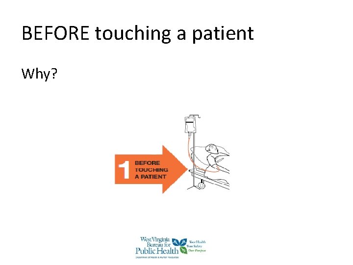 BEFORE touching a patient Why? BEFORE touching a patient Why?