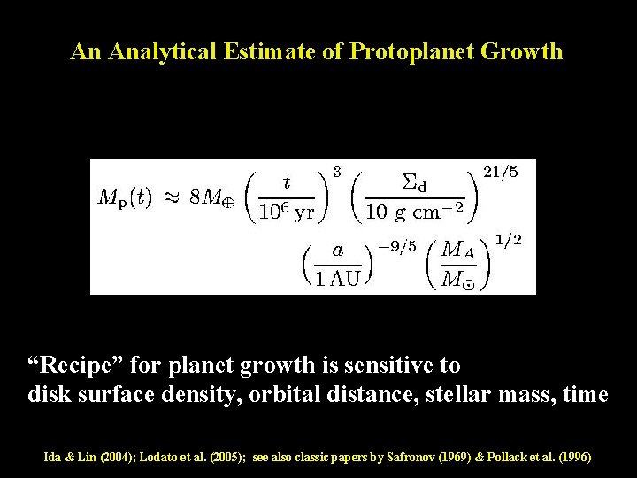 An Analytical Estimate of Protoplanet Growth Mass Time Disk Surface Density Lodato et al.