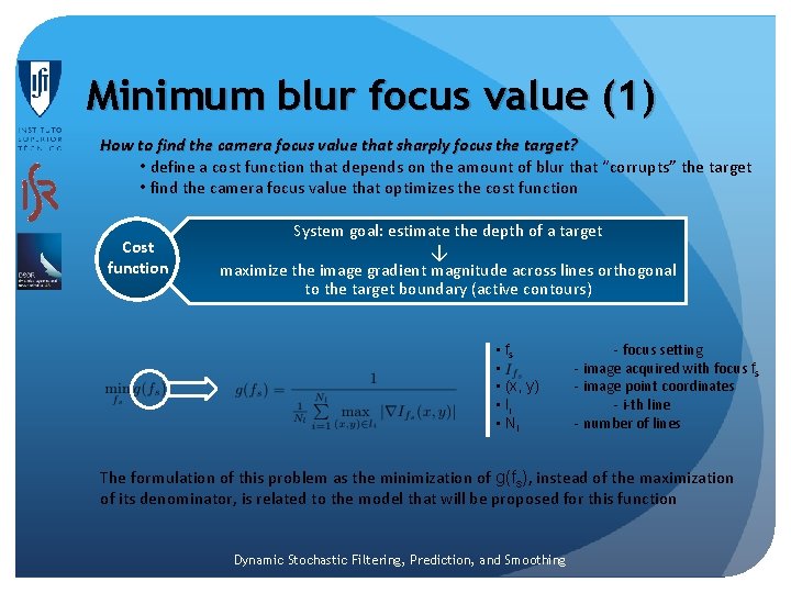 Minimum blur focus value (1) How to find the camera focus value that sharply Minimum blur focus value (1) How to find the camera focus value that sharply