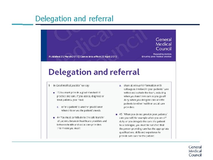 Delegation and referral 