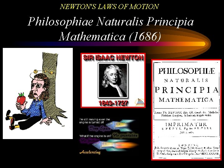 NEWTON'S LAWS OF MOTION Philosophiae Naturalis Principia Mathematica (1686) 