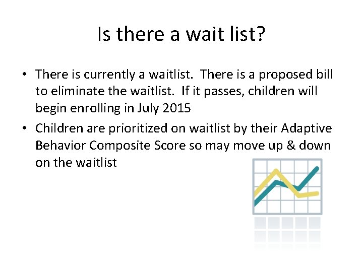 Is there a wait list? • There is currently a waitlist. There is a