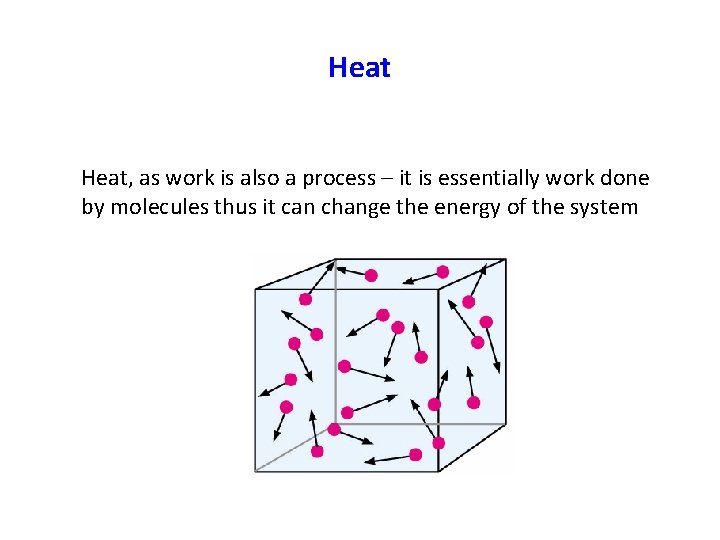 Heat, as work is also a process – it is essentially work done by