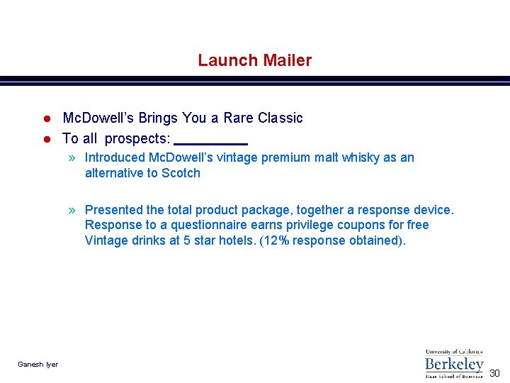 Launch Mailer l l Mc. Dowell’s Brings You a Rare Classic To all prospects: