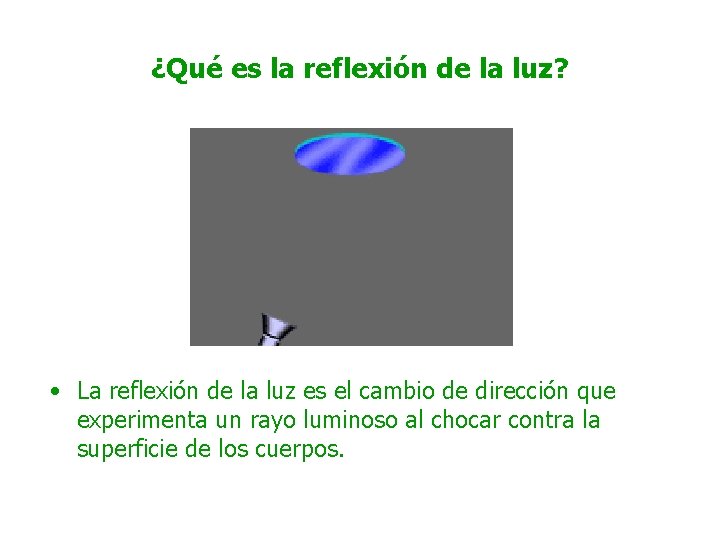 ¿Qué es la reflexión de la luz? • La reflexión de la luz es