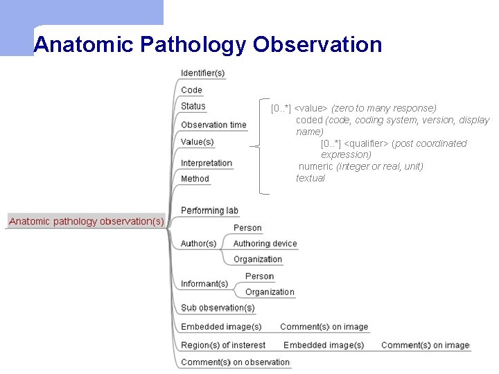 Anatomic Pathology Observation [0. . *] <value> (zero to many response) coded (code, coding